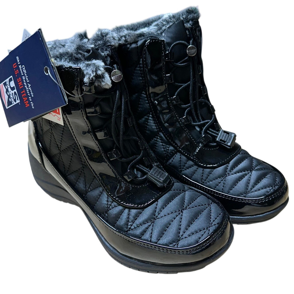 Khombu Women's Molly Slip On Snow Boots Black Size 5W Brand New In Box